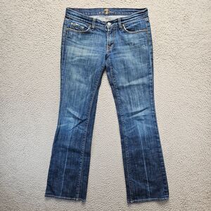 7 For All Mankid‎ Jeans Womens Size 28 Blue Denim Bootcut Low Rise